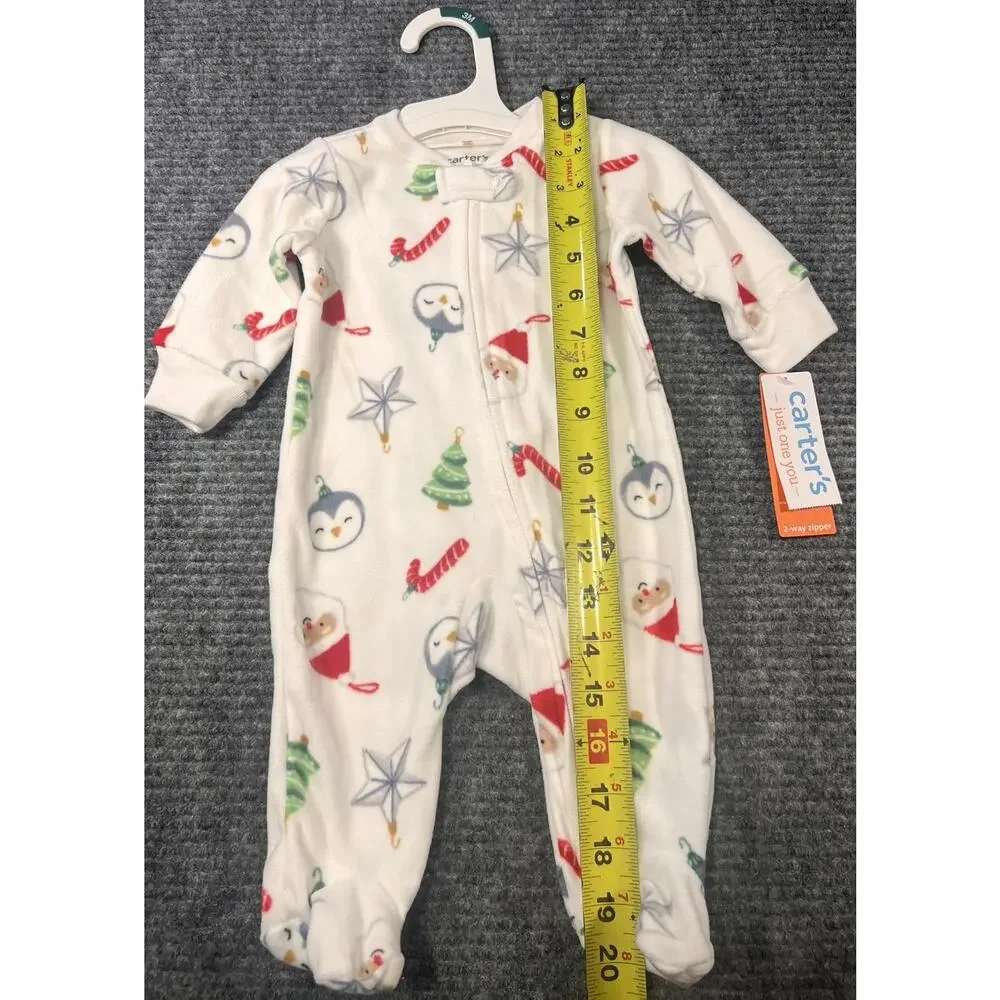 Carter’s Just One You 3M Christmas Fleece Footed Sleeper 2-Way Zip NWT